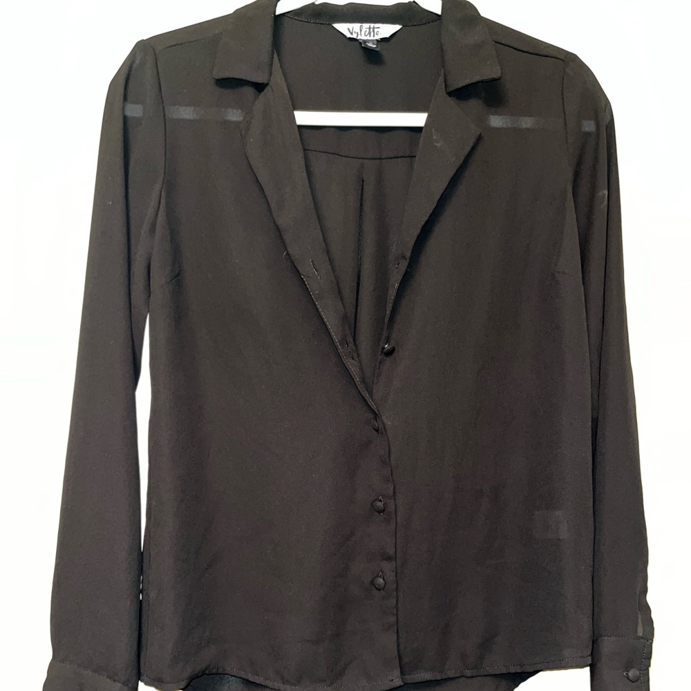 black button blouse. new without tags